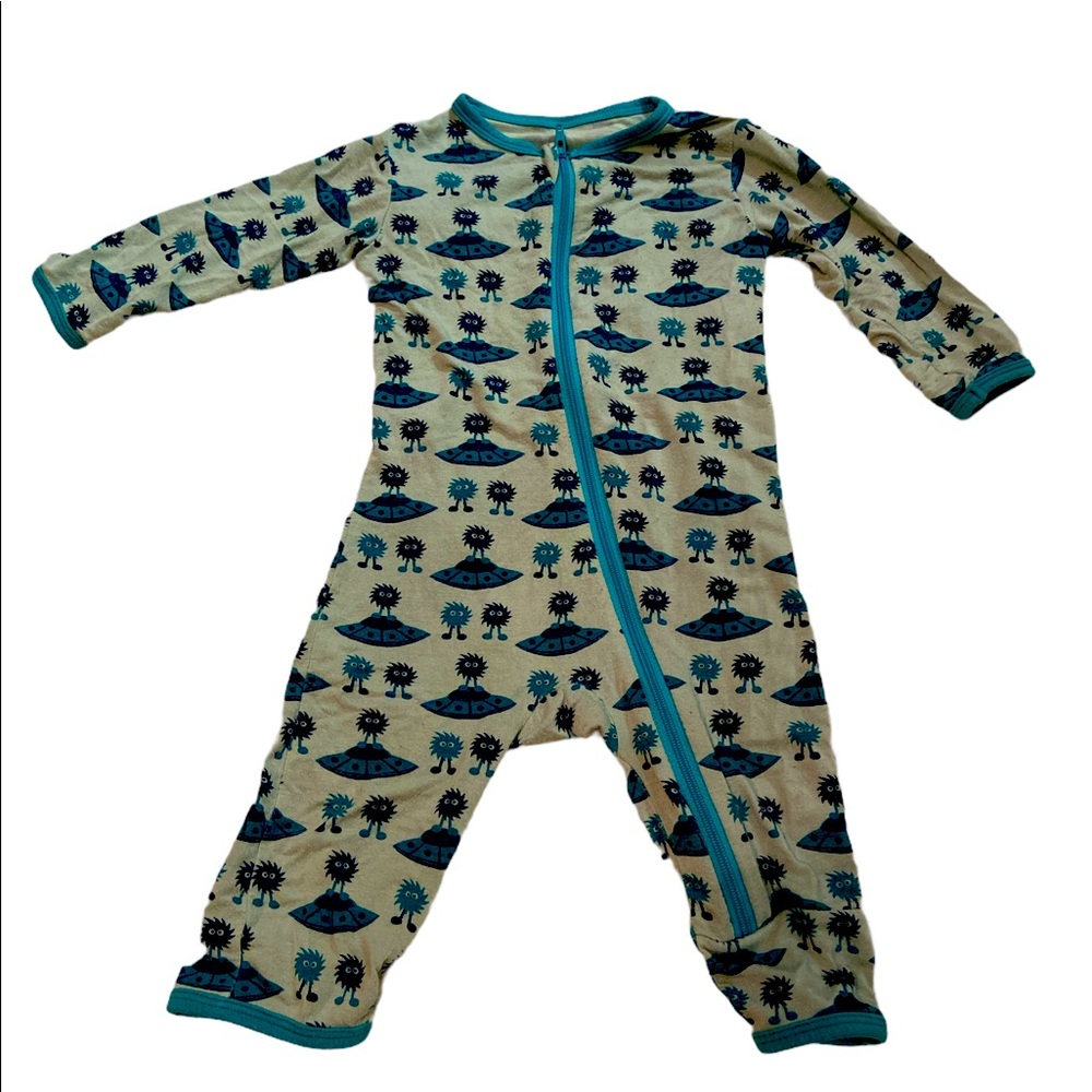 Kickee UFO aliens Zipper Body Suit 0-6months
